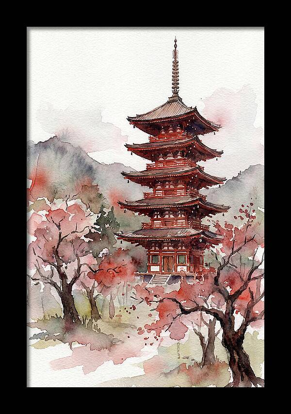 Tiered Pagoda Among Blossoms