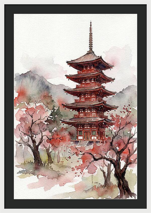 Tiered Pagoda Among Blossoms