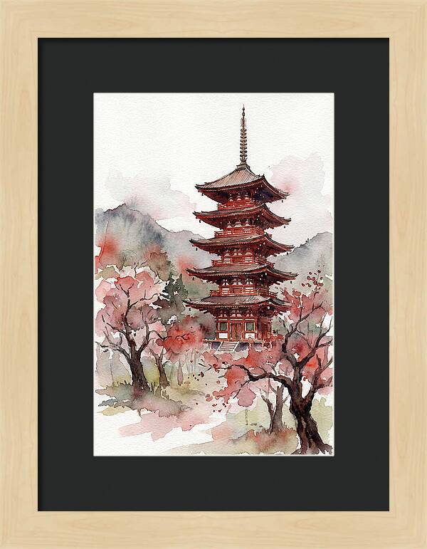Tiered Pagoda Among Blossoms