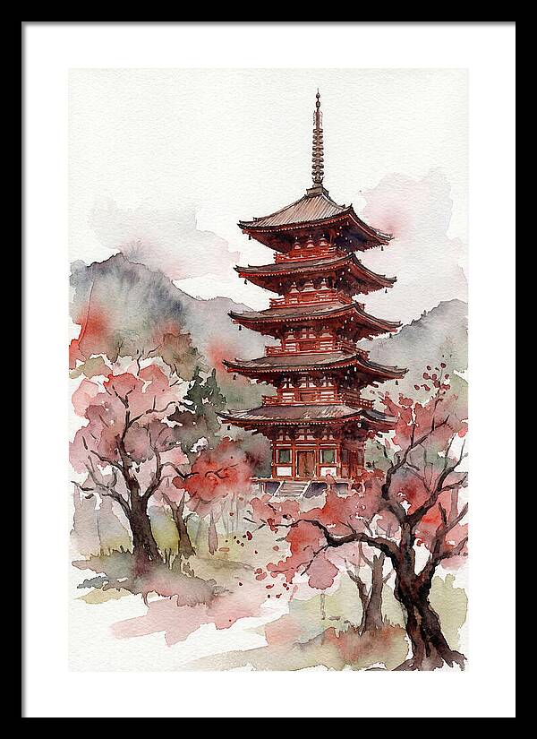 Tiered Pagoda Among Blossoms