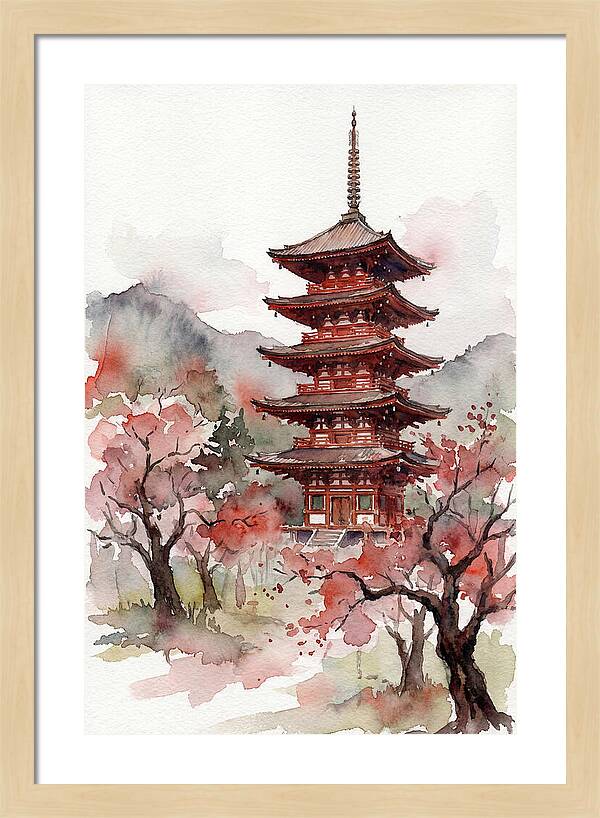 Tiered Pagoda Among Blossoms