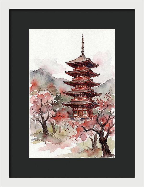 Tiered Pagoda Among Blossoms