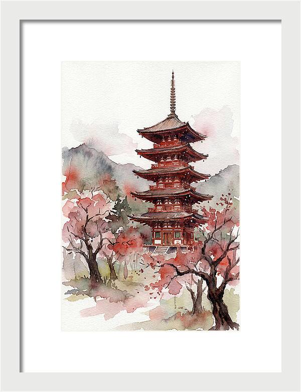 Tiered Pagoda Among Blossoms