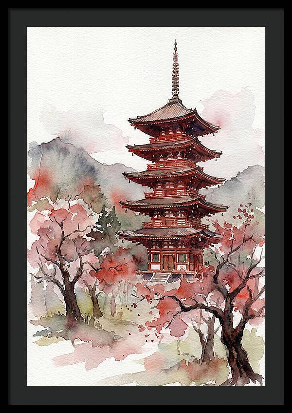 Tiered Pagoda Among Blossoms