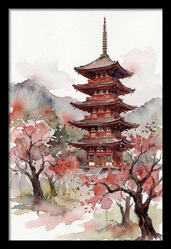 Tiered Pagoda Among Blossoms