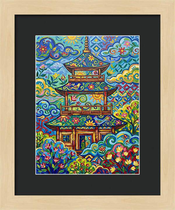 Tiered Pagoda In Vibrant Colors