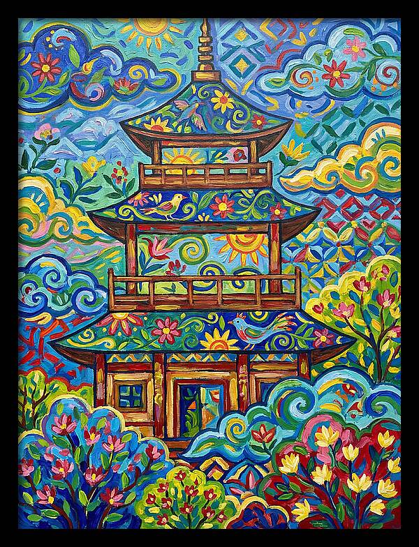 Tiered Pagoda In Vibrant Colors