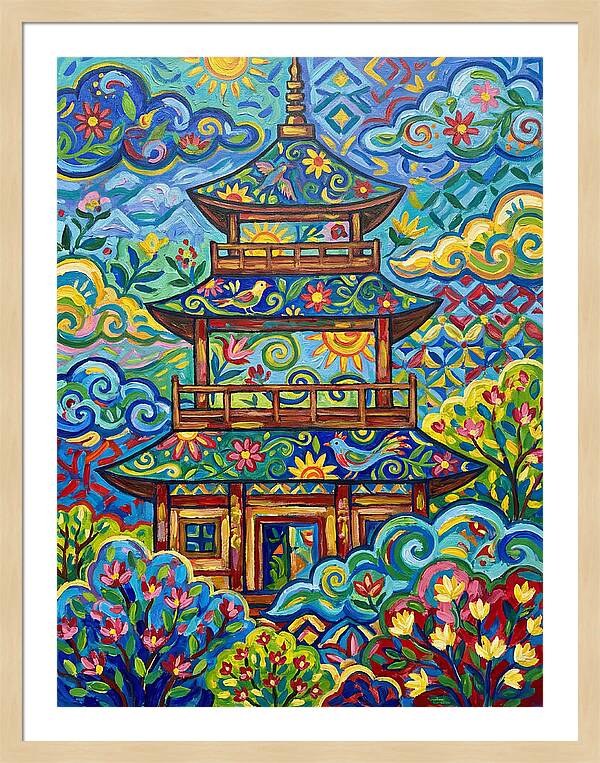 Tiered Pagoda In Vibrant Colors