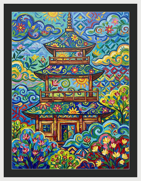 Tiered Pagoda In Vibrant Colors