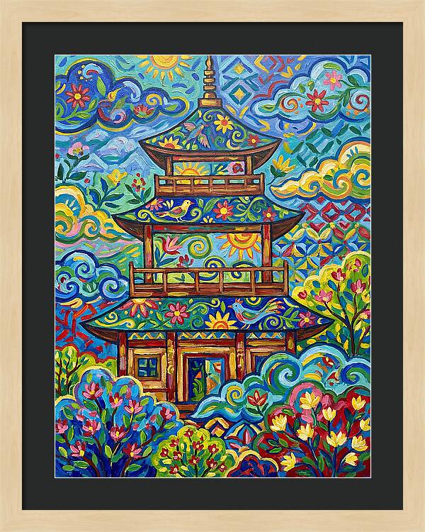Tiered Pagoda In Vibrant Colors