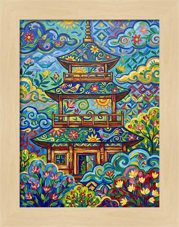 Tiered Pagoda In Vibrant Colors