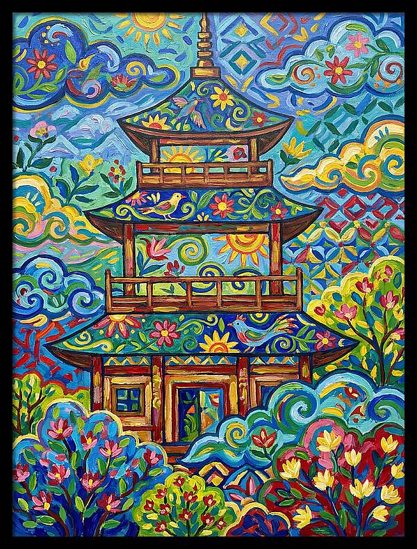 Tiered Pagoda In Vibrant Colors