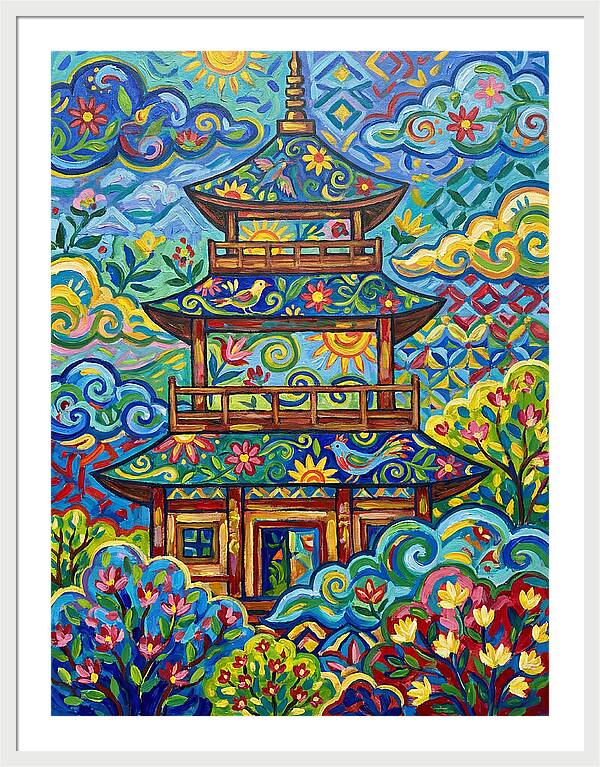 Tiered Pagoda In Vibrant Colors