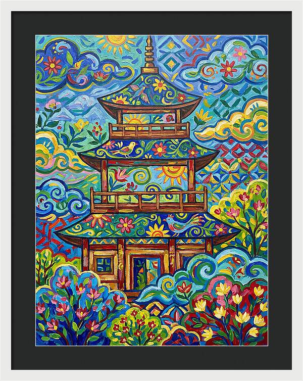Tiered Pagoda In Vibrant Colors