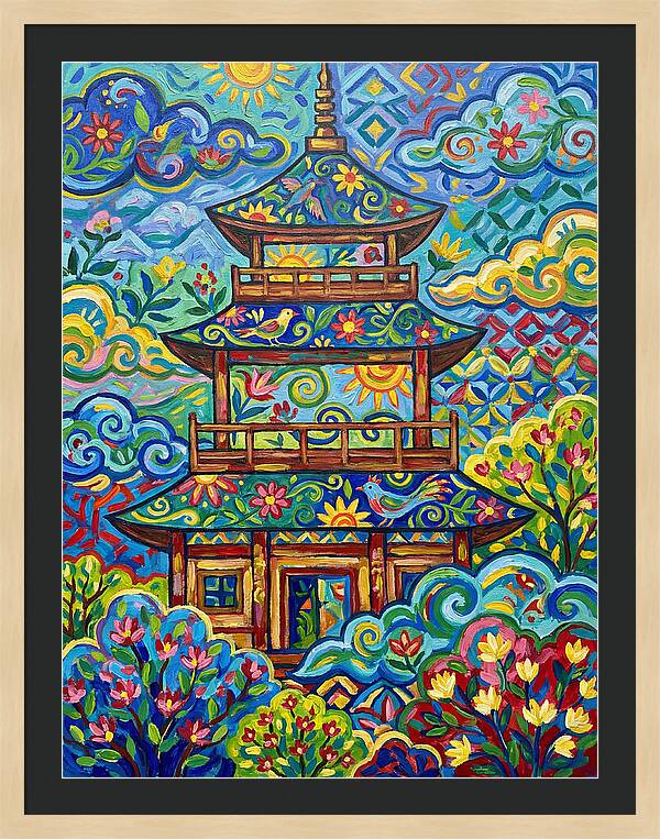 Tiered Pagoda In Vibrant Colors