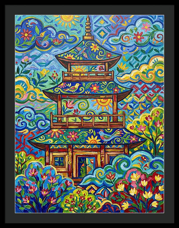 Tiered Pagoda In Vibrant Colors