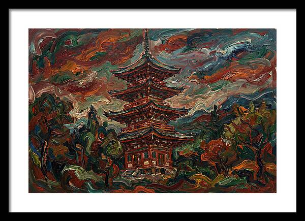 Tiered Pagoda Under Dramatic Skies
