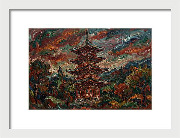 Tiered Pagoda Under Dramatic Skies