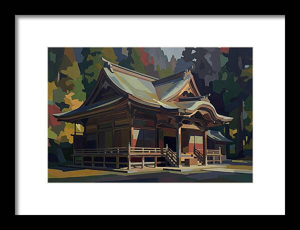 Tiered Wooden Temple With Upturned Eaves