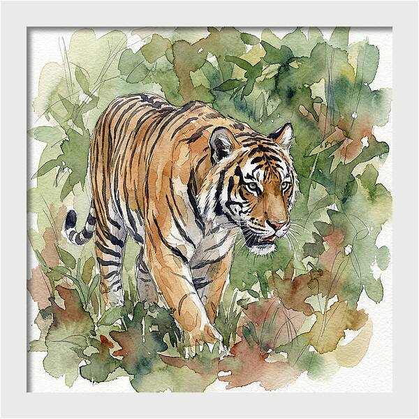 Tiger Among Lush Foliage