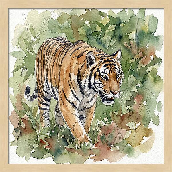 Tiger Among Lush Foliage