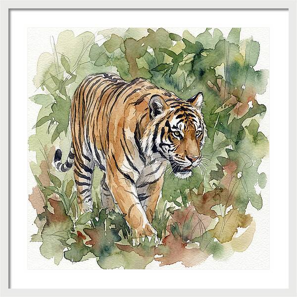 Tiger Among Lush Foliage