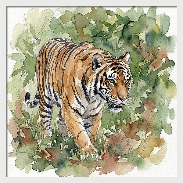 Tiger Among Lush Foliage