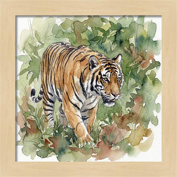 Tiger Among Lush Foliage