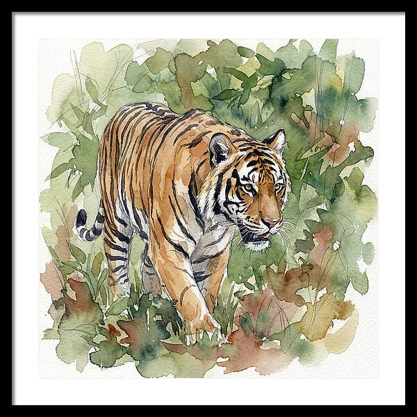 Tiger Among Lush Foliage