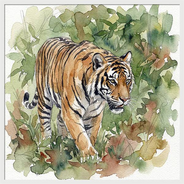 Tiger Among Lush Foliage