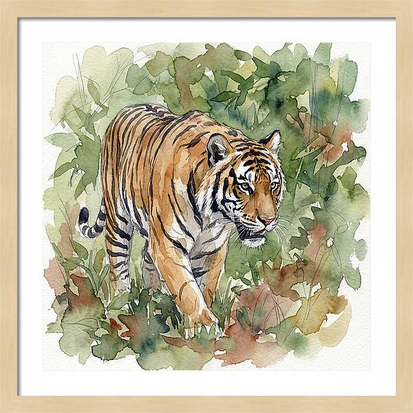 Tiger Among Lush Foliage