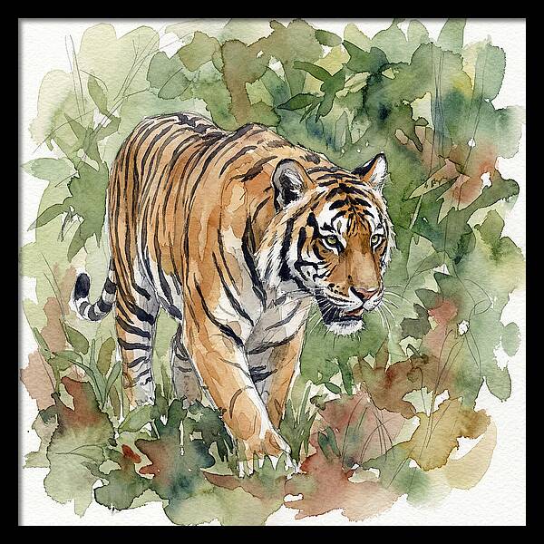 Tiger Among Lush Foliage