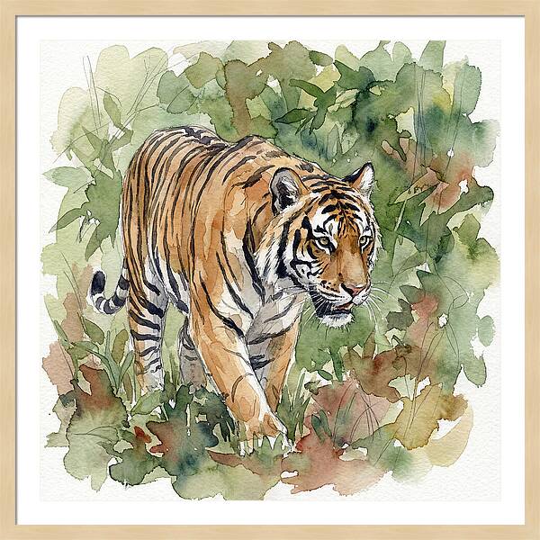 Tiger Among Lush Foliage