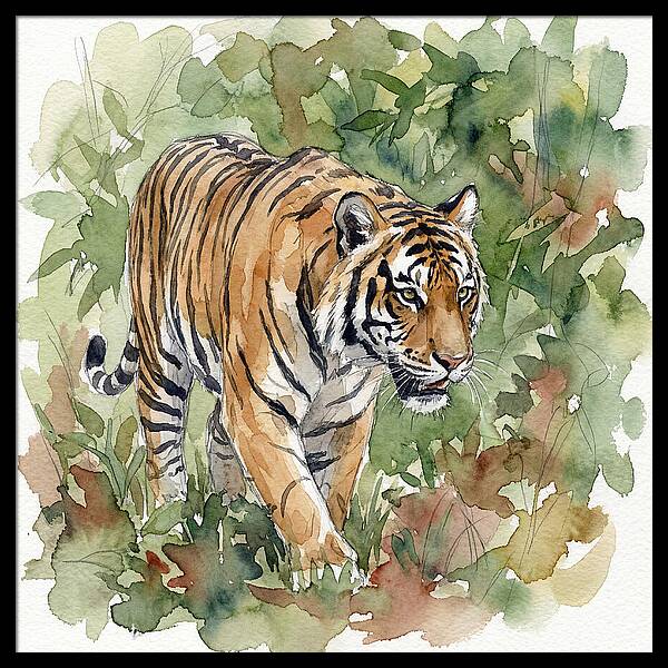 Tiger Among Lush Foliage