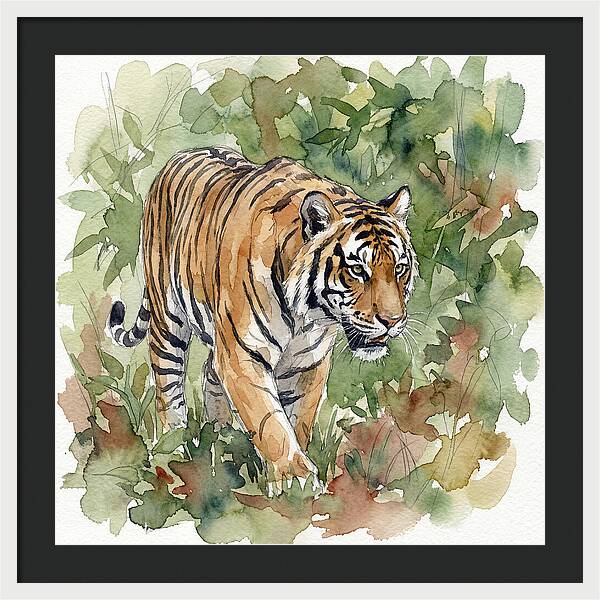 Tiger Among Lush Foliage