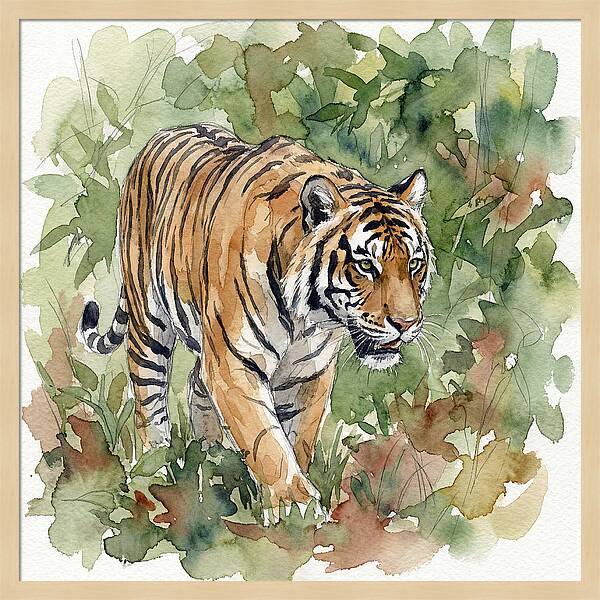 Tiger Among Lush Foliage
