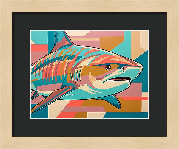 Tiger Shark In Vibrant Colors
