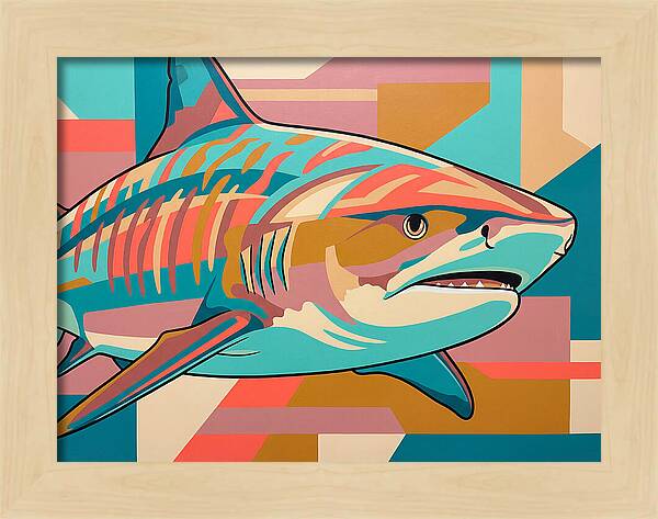 Tiger Shark In Vibrant Colors