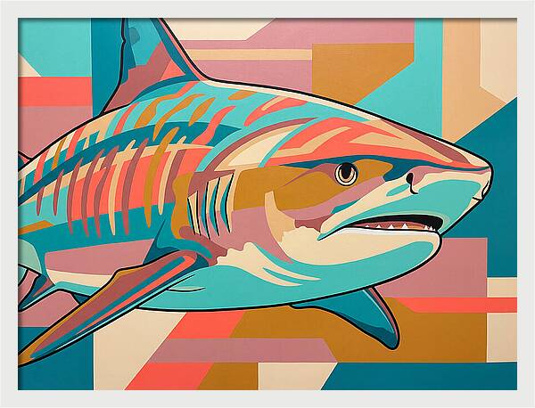 Tiger Shark In Vibrant Colors
