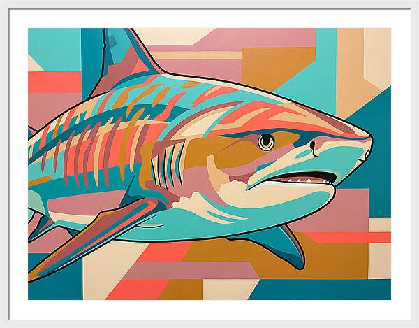 Tiger Shark In Vibrant Colors