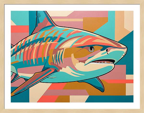 Tiger Shark In Vibrant Colors