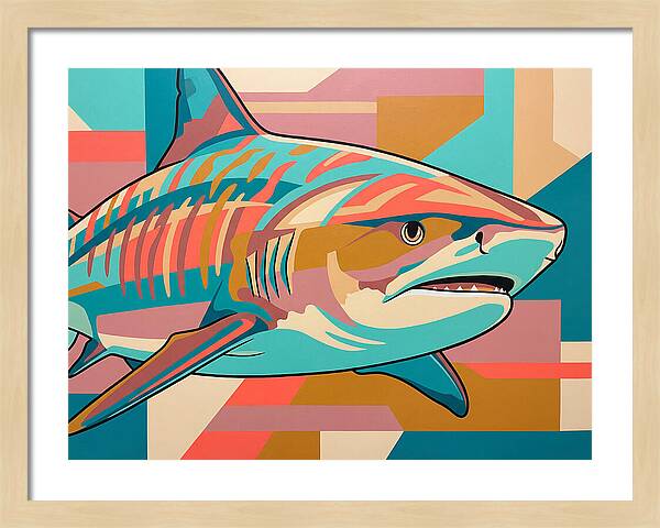 Tiger Shark In Vibrant Colors