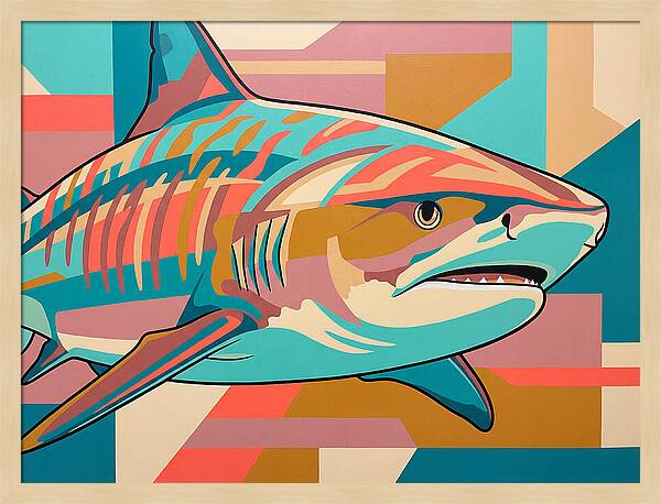 Tiger Shark In Vibrant Colors