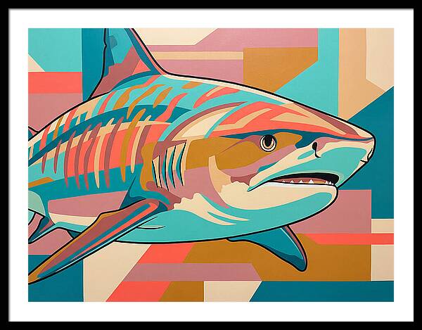 Tiger Shark In Vibrant Colors