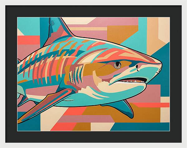 Tiger Shark In Vibrant Colors