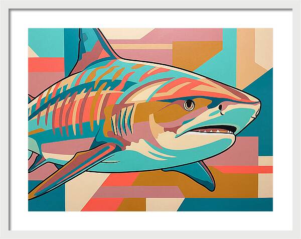 Tiger Shark In Vibrant Colors