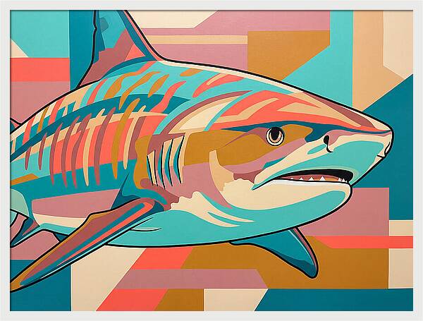 Tiger Shark In Vibrant Colors
