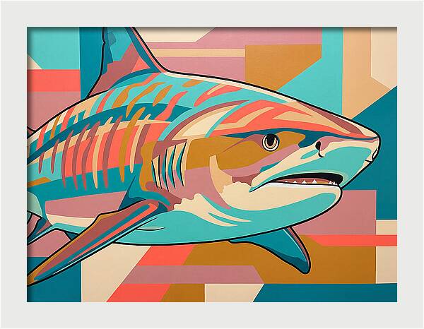 Tiger Shark In Vibrant Colors