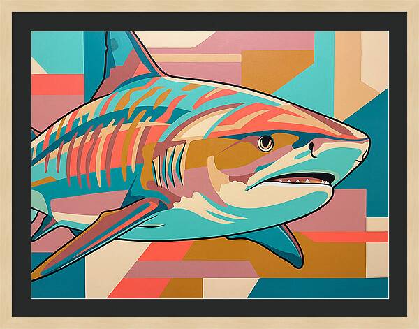 Tiger Shark In Vibrant Colors
