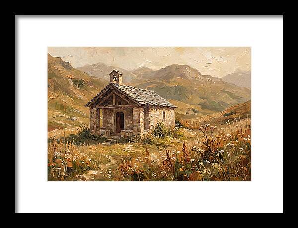 Tiny Stone Chapel In The Mountains